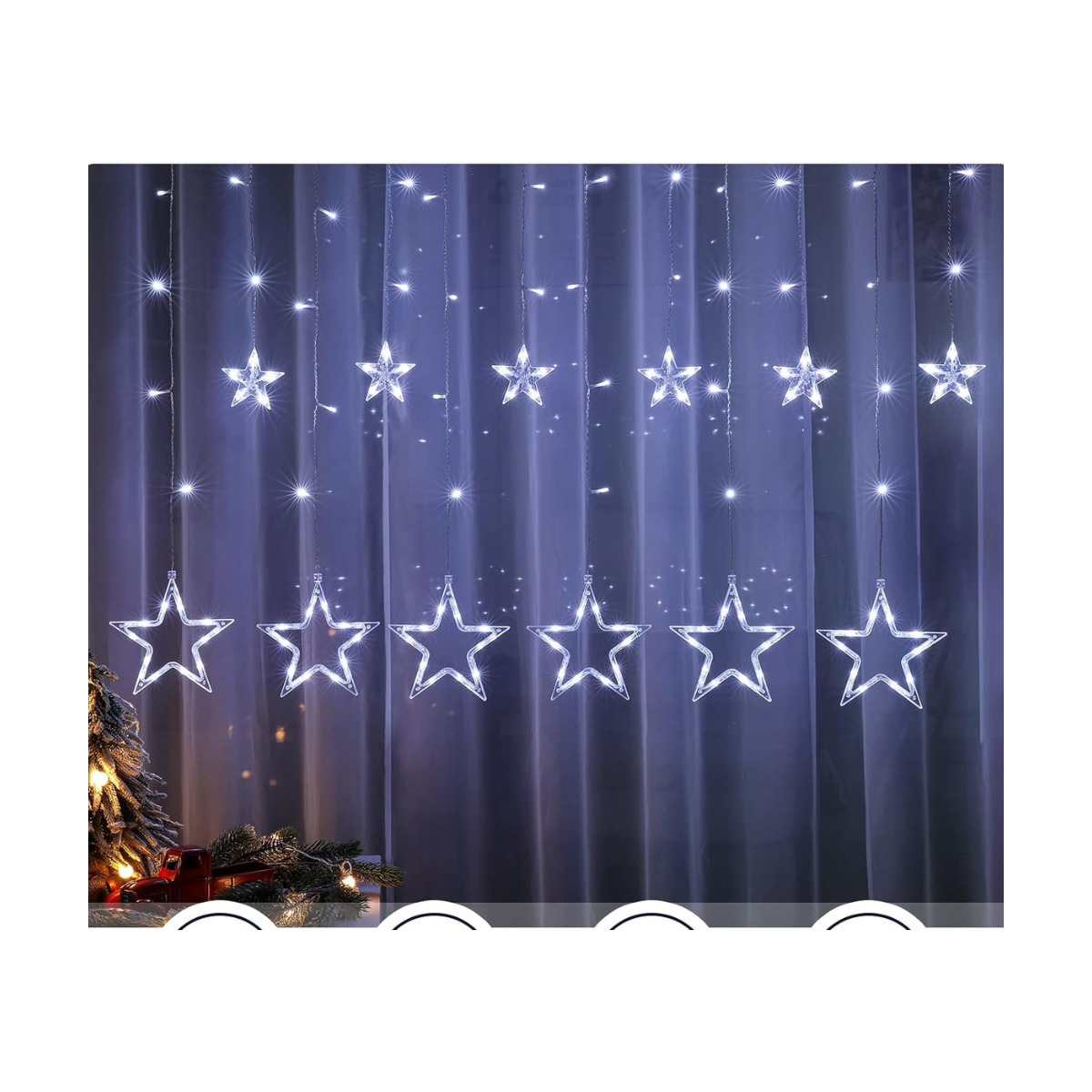 Cadena Luces LED estrellas blanco
